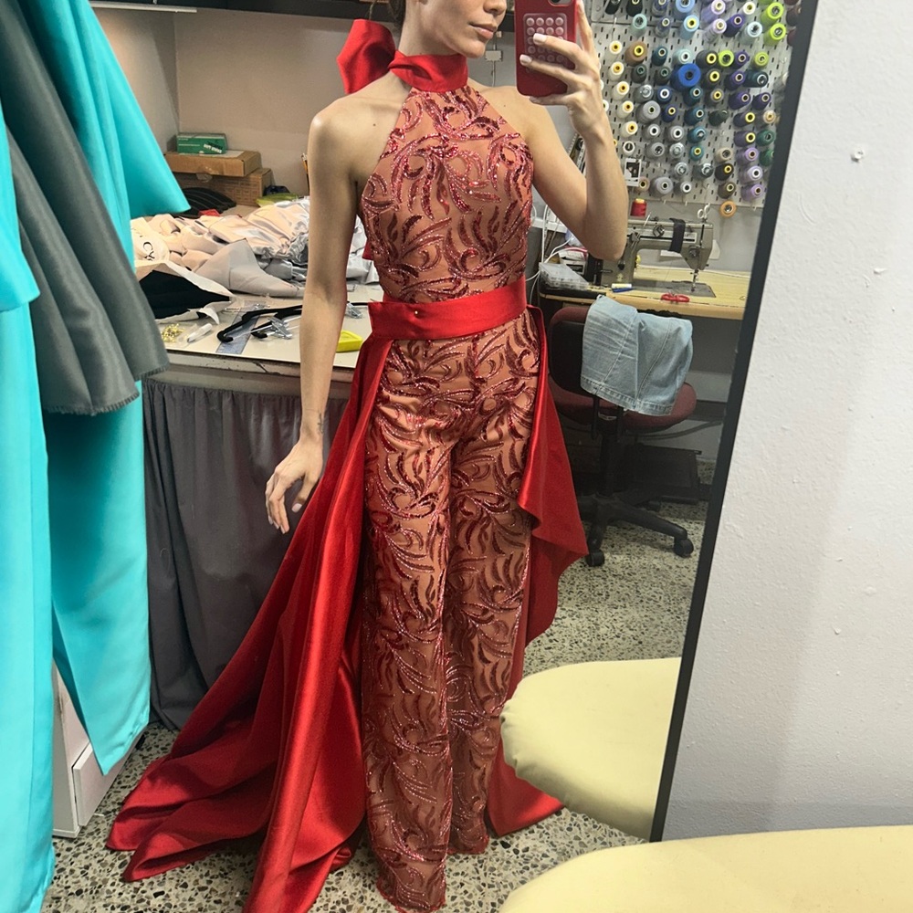Elegant Red Jumpsuit